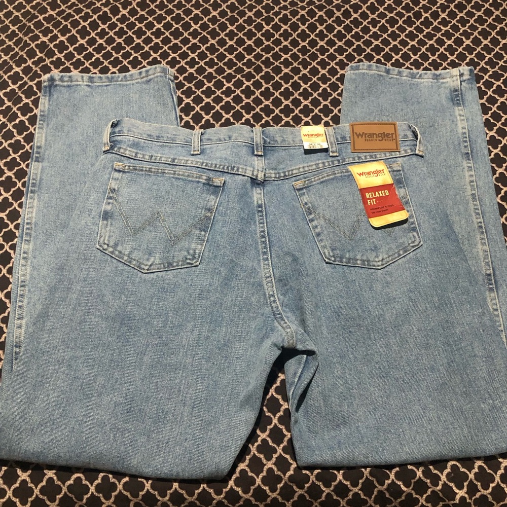 Wrangler Mens Rugged Wear Relaxed Fit Denim Blue Jeans Sz 36 X 34 L11